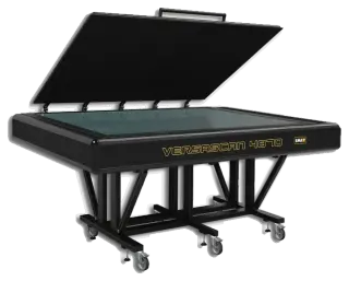The SMA VersaScan 4870 large-format flatbed scanner, its lid raised over the glass bed