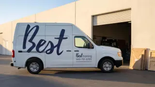 The Best Framing van parked outside the shop